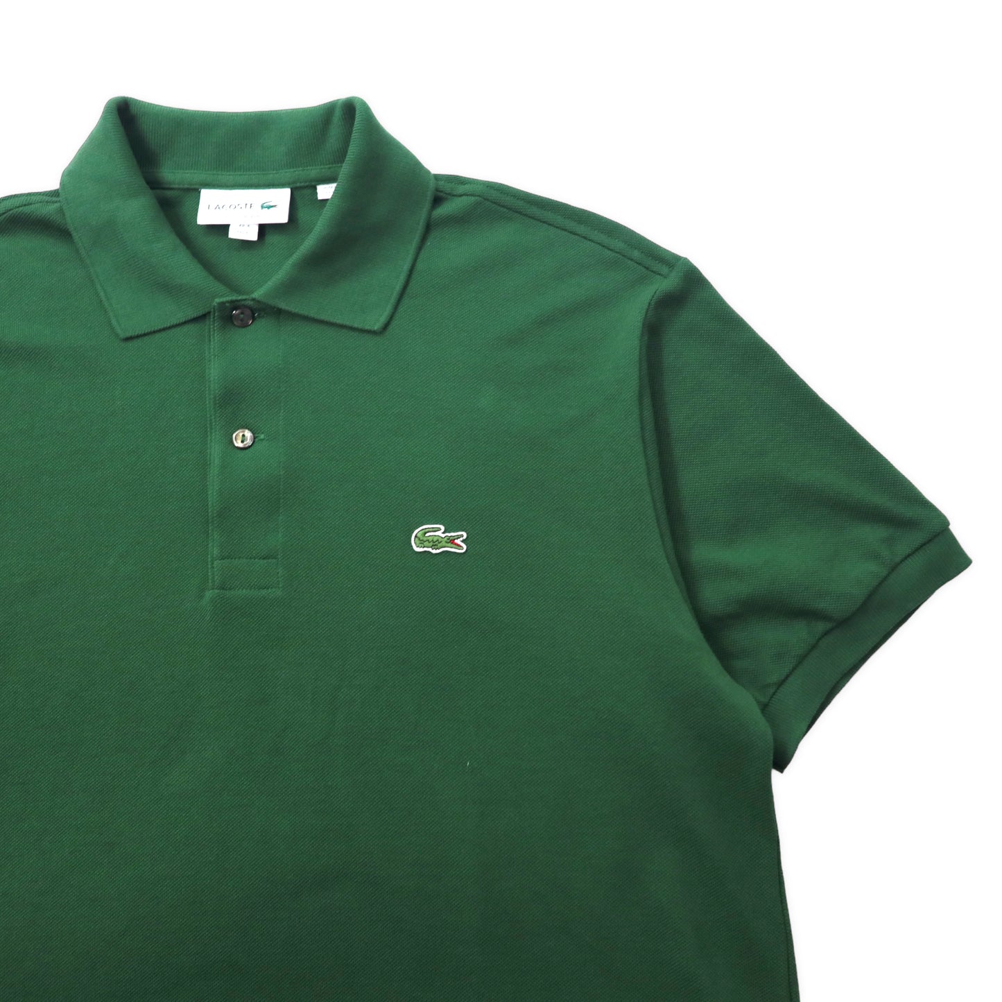 LACOSTE ポロシャツ 5 グリーン コットン ワンポイントロゴ L1212 ペルー製