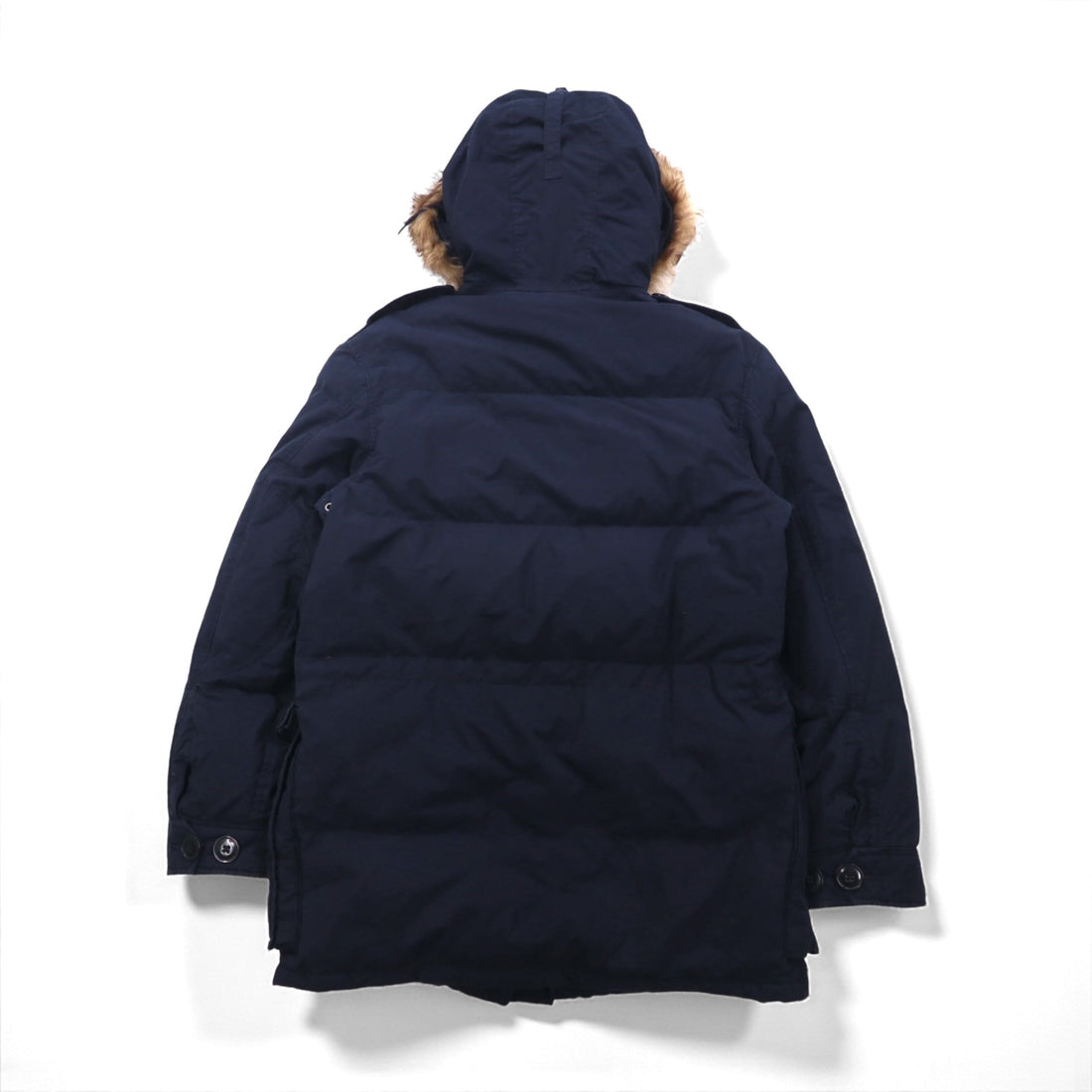 Polo Ralph Lauren 90s Military Down Jacket, Size S, Navy, N-3B, Removable Fur