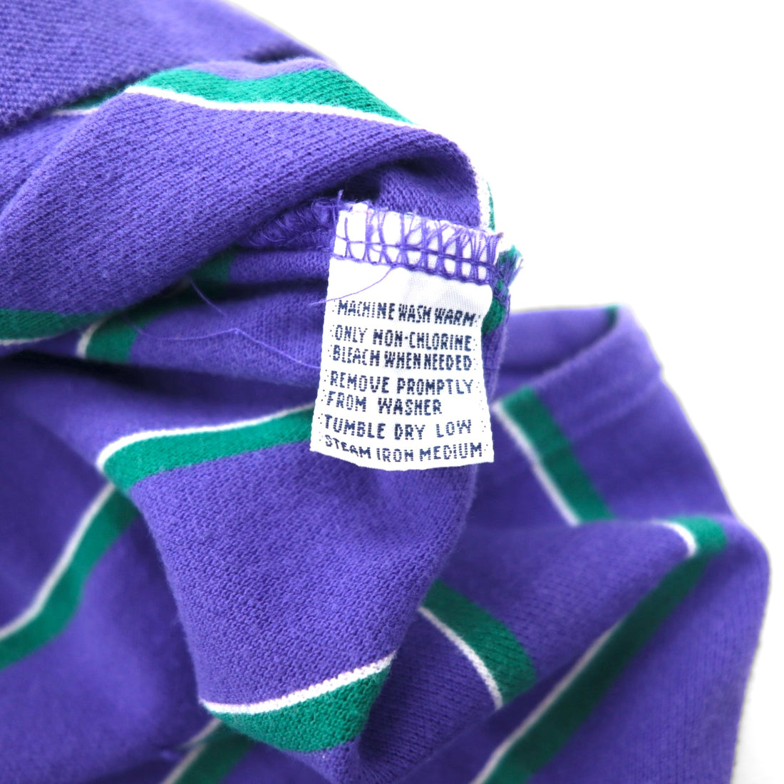 Polo by Ralph Lauren 90s Striped Polo Shirt L Purple Cotton Pique Small Pony Embroidery