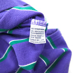 Polo by Ralph Lauren 90s Striped Polo Shirt L Purple Cotton Pique Small Pony Embroidery