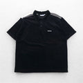 Billabong 90s USA made velour polo shirt XL black cotton polyester one point logo embroidery