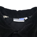 Billabong 90s USA made velour polo shirt XL black cotton polyester one point logo embroidery