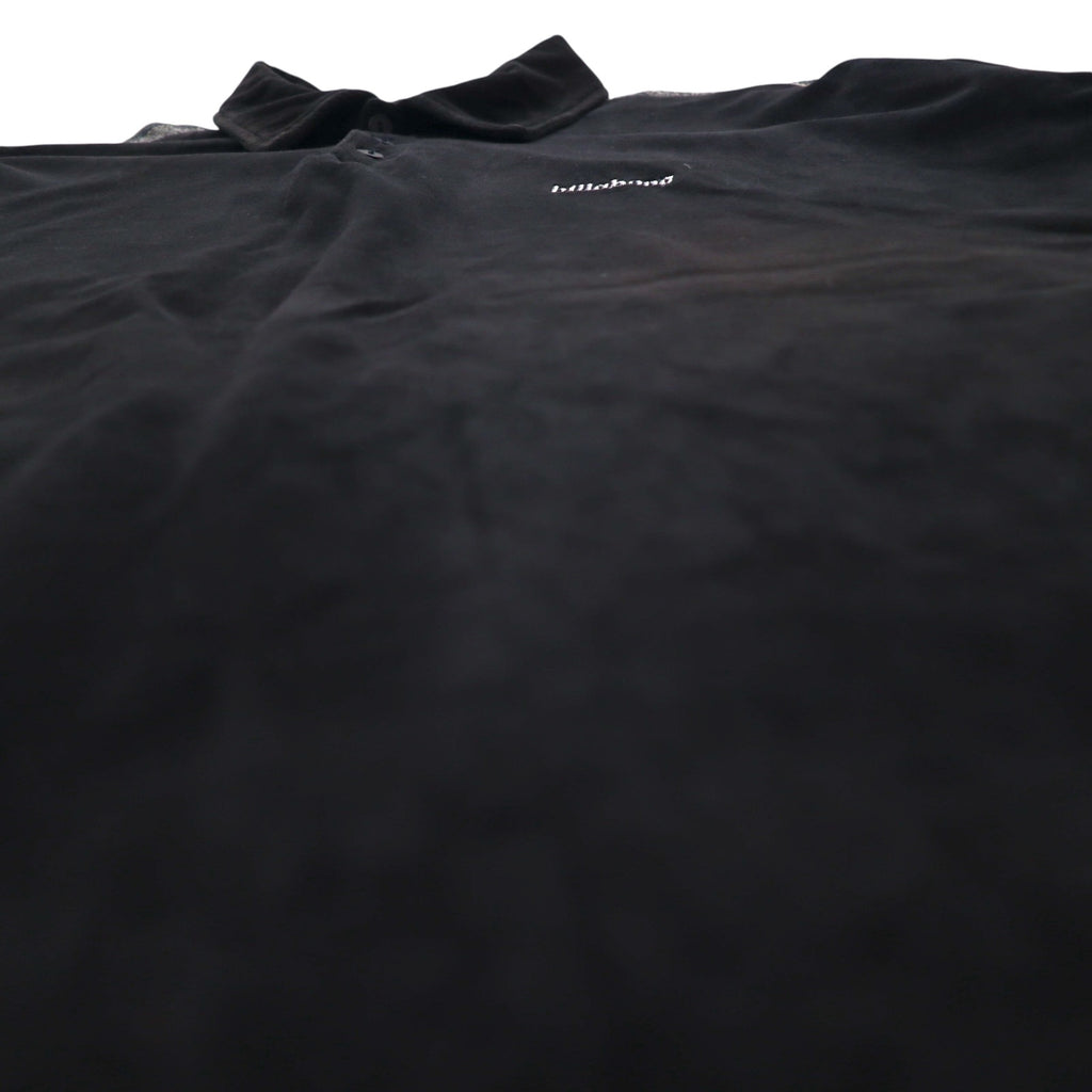 Billabong 90s USA made velour polo shirt XL black cotton polyester one point logo embroidery
