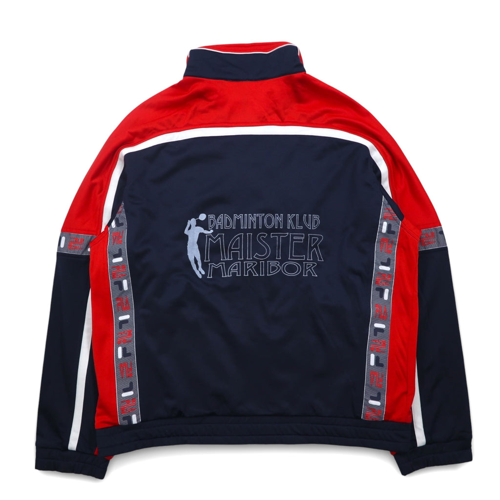 FILA 90s Track Jacket Jersey XL Navy Red Polyester Tape Logo