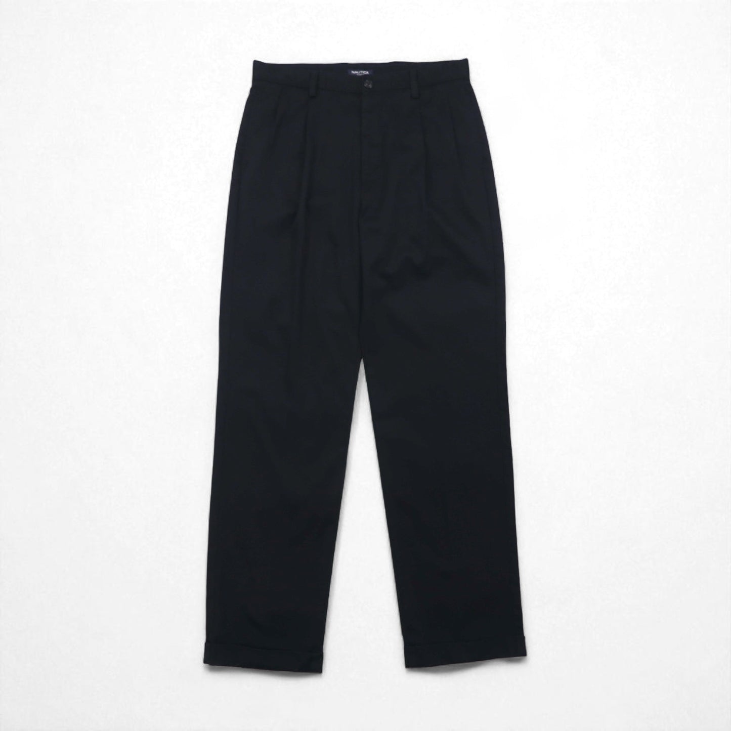 NAUTICA 2-pleat Wide Leg Slacks, Size M, Black, RIGGER Cotton