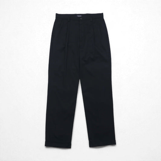 NAUTICA 2タック ワイド スラックスパンツ M ブラック RIGGER コットン
