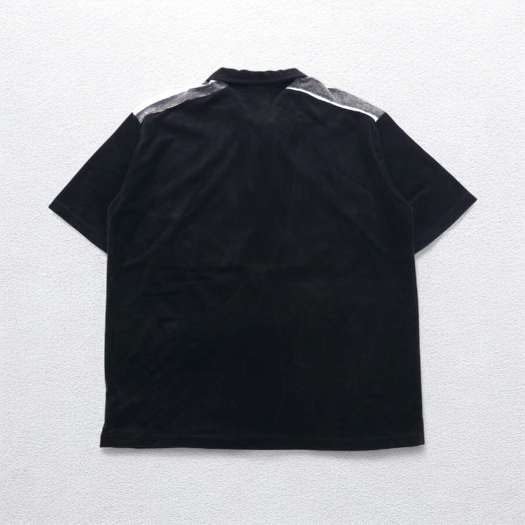 Billabong 90s USA made velour polo shirt XL black cotton polyester one point logo embroidery
