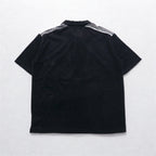 Billabong 90s USA made velour polo shirt XL black cotton polyester one point logo embroidery