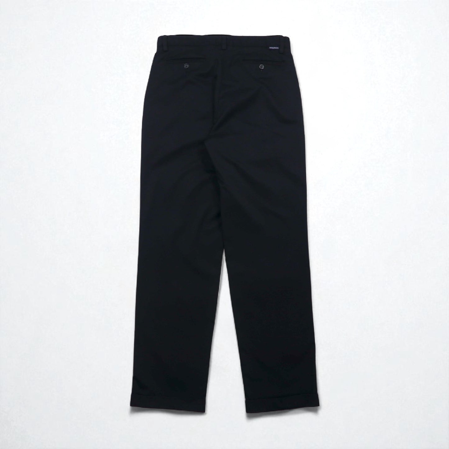 NAUTICA 2-pleat Wide Leg Slacks, Size M, Black, RIGGER Cotton