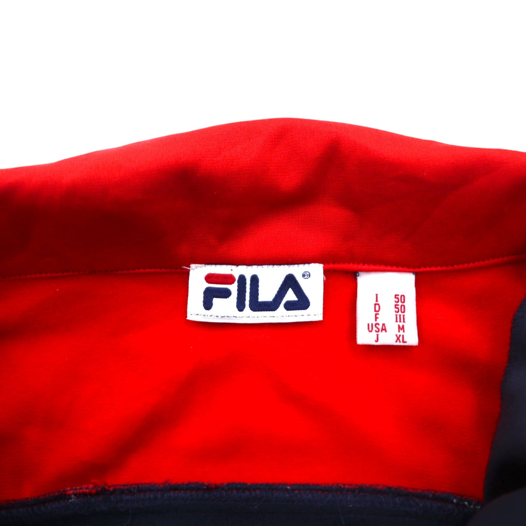 FILA 90s Track Jacket Jersey XL Navy Red Polyester Tape Logo