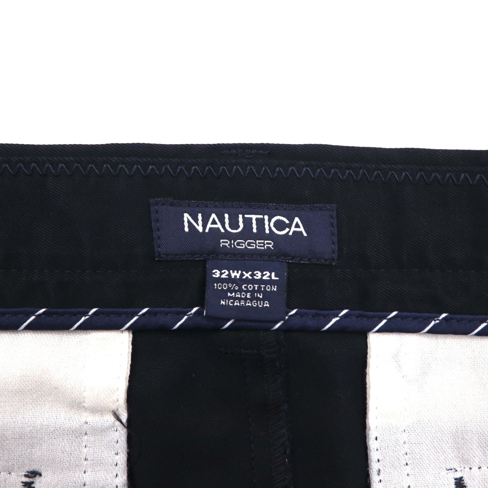 NAUTICA 2-pleat Wide Leg Slacks, Size M, Black, RIGGER Cotton