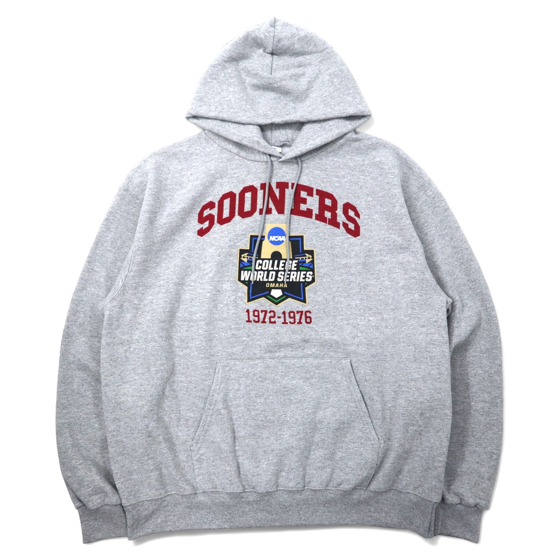 日本然リトテ-古着オンライン-Champion ECO カレッジ プリント パーカー 3XL グレー コットン 裏起毛 NCAA SOONERS ビッグサイズ-Champion ECO College Print Hoodie 3XL Gray Cotton brushed lining NCAA SOONERS Big Size