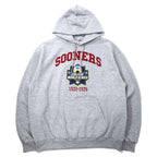 日本然リトテ-古着オンライン-Champion ECO カレッジ プリント パーカー 3XL グレー コットン 裏起毛 NCAA SOONERS ビッグサイズ-Champion ECO College Print Hoodie 3XL Gray Cotton brushed lining NCAA SOONERS Big Size