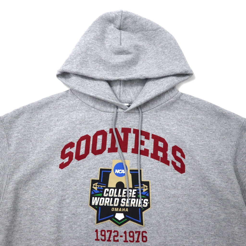 Champion ECO College Print Hoodie 3XL Grey Cotton Fleece Lining NCAA SOONERS Big Size