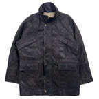 日本然リトテ-古着オンライン-フランス製 LAQUIERE ユーロヴィンテージ スタンドカラー レザー カーコート L ブラウン ゴートスキン 山羊革 ドローコード-France Made LAQUIERE Euro Vintage Stand Collar Leather Car Coat L Brown Goatskin Goatskin Drawcord