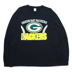 NFL グリーンベイ パッカーズ GREEN BAY PECKERS ロングスリーブTシャツ ロンT XL ブラック ホンジュラス製