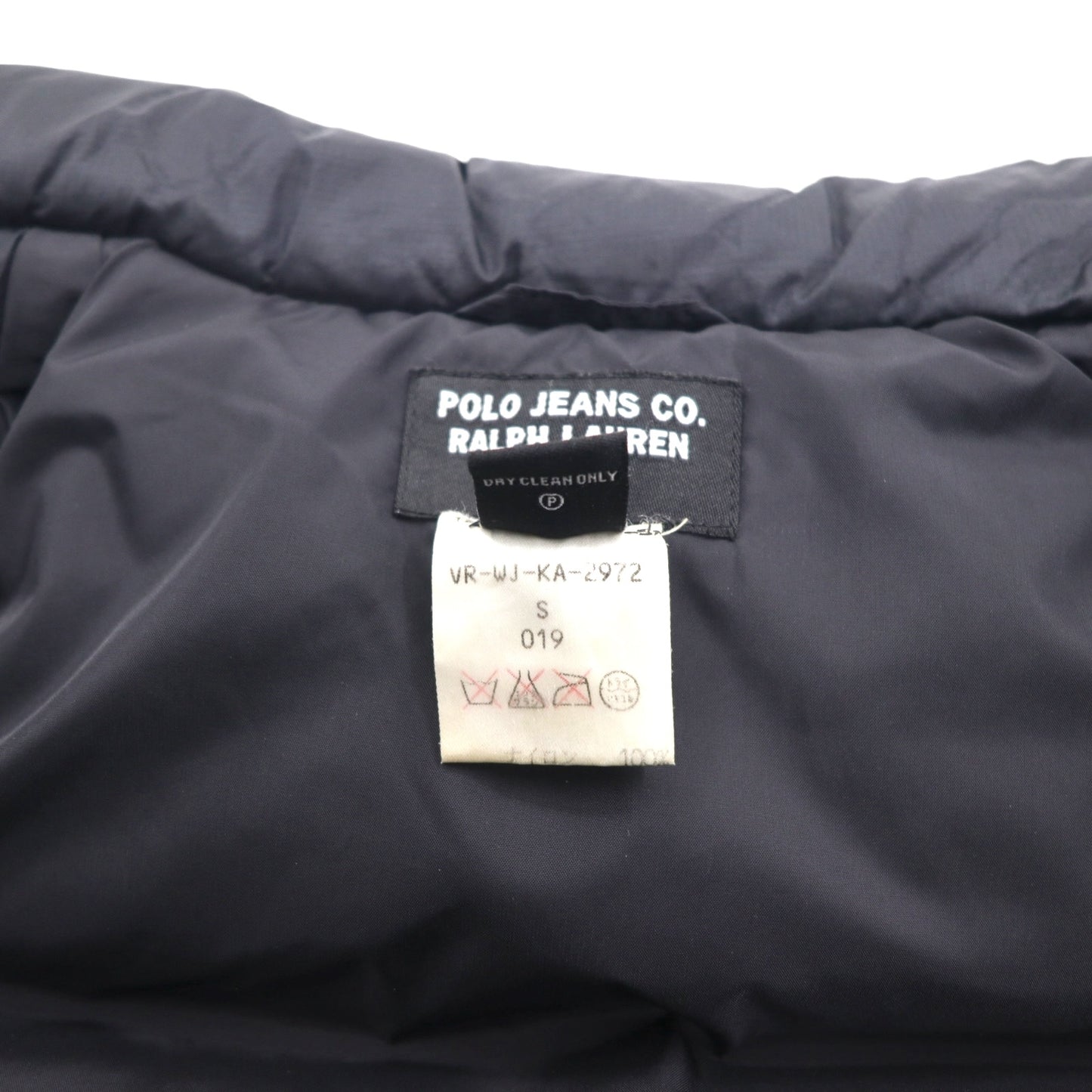 POLO JEANS CO. Ralph Lauren 90年代 ボリューム  ダウンベスト S ブラック リップストップ