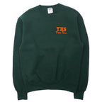 日本然リトテ-古着オンライン-JERZEES USA製 90年代 SUPER SWEATS クルーネック スウェット M グリーン コットン 裏起毛 YHS Dance Team ワンポイント刺繍-Jerzees USA MADE 90s SUPER SWEATS CREWNECK SWEATSHIRT M Green Cotton BRUSHED LINING YHS DANCE TEAM One Point Embroidery