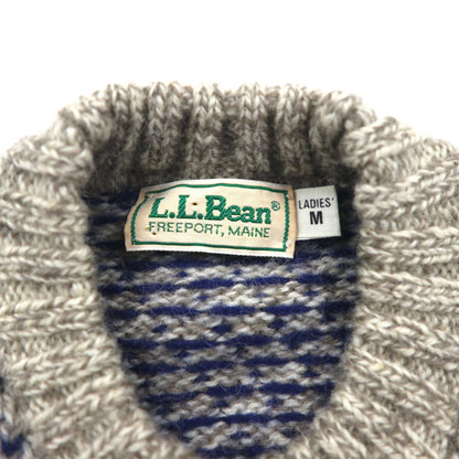 L.L.Bean 90年代 バーズアイ チロリアン ニット カーディガン M ウール コンチョボタン