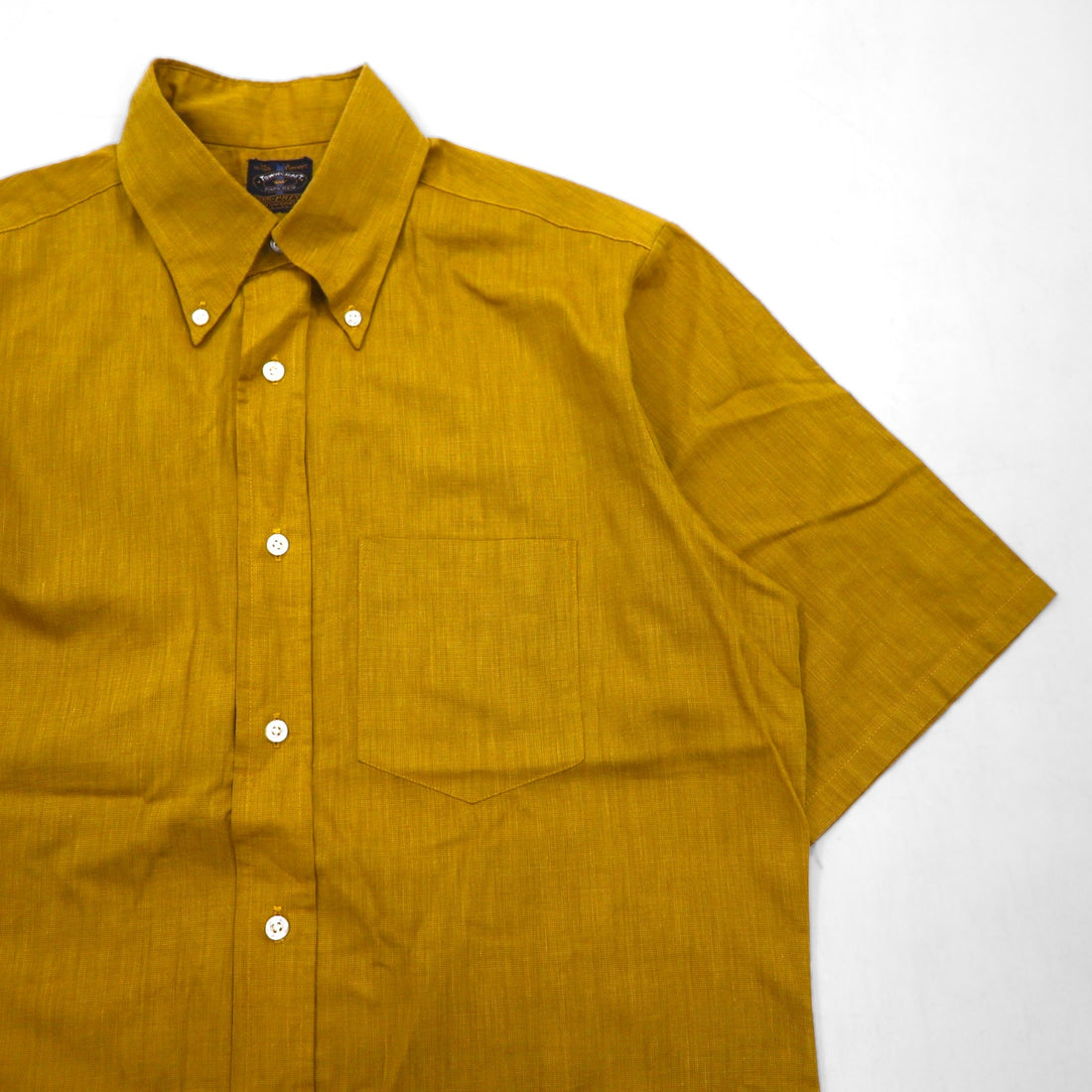 TOWNCRAFT ( Penneys ) 60年代 PENN-PREST 半袖 ボタンダウンシャツ M キャメル コットン