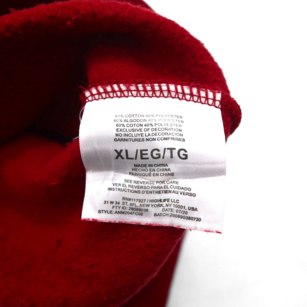 AND1 2000s Blank Sweatshirt, Size XL, Red, Solid Color, Fleece Lining, Front Pocket
