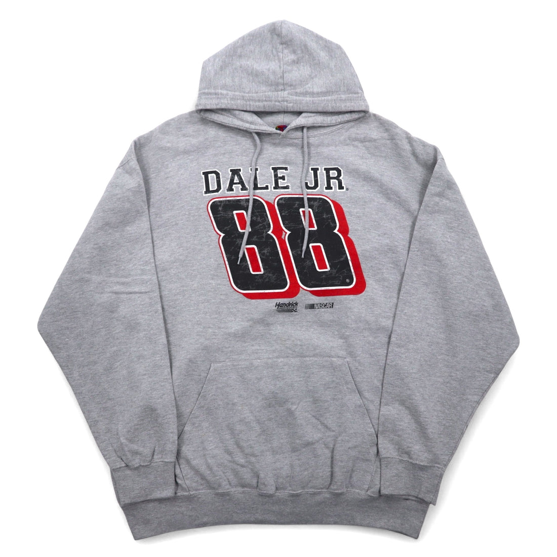 NASCAR Numbering Print Pullover Hoodie L Grey Cotton Racing DALE JR