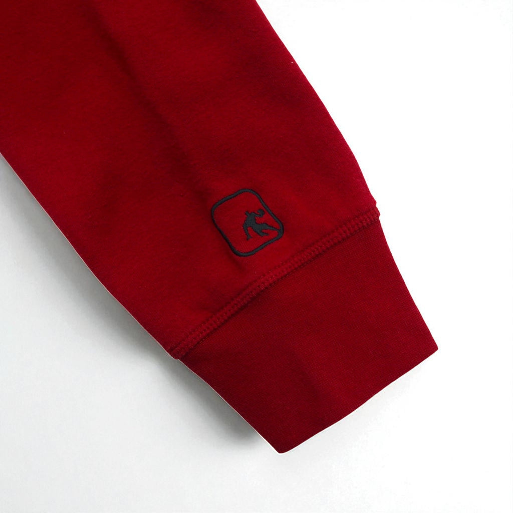 AND1 2000s Blank Sweatshirt, Size XL, Red, Solid Color, Fleece Lining, Front Pocket