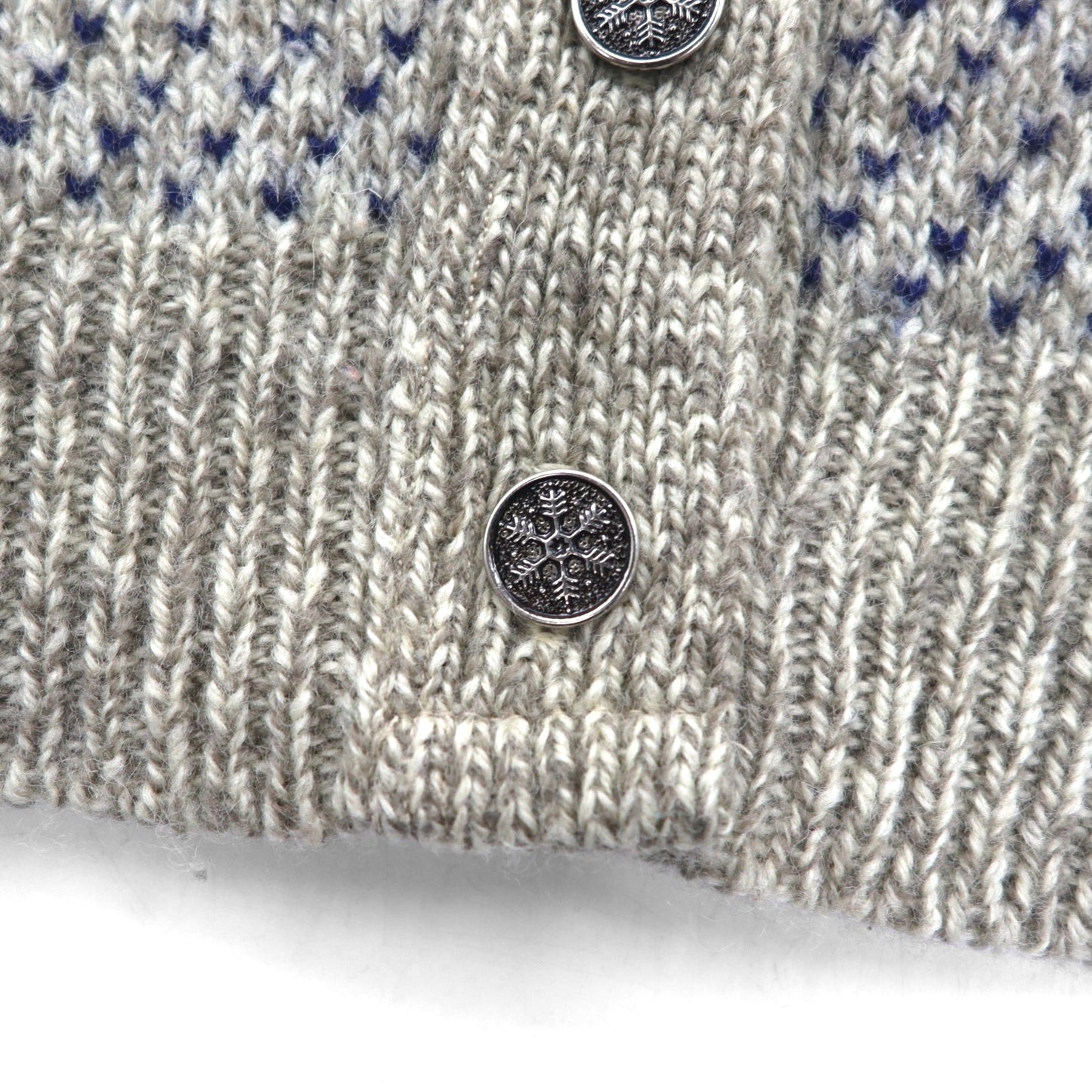 L.L.Bean 90年代 バーズアイ チロリアン ニット カーディガン M ウール コンチョボタン