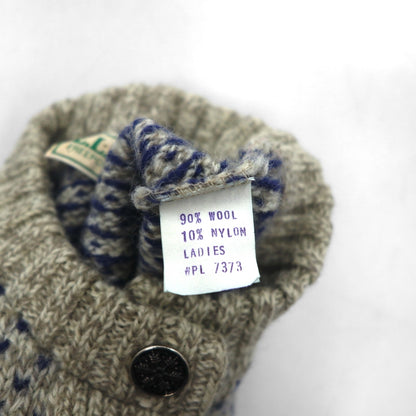 L.L.Bean 90年代 バーズアイ チロリアン ニット カーディガン M ウール コンチョボタン