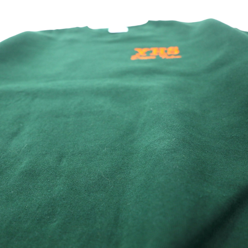 JERZEES USA製 90年代 SUPER SWEATS クルーネック スウェット M グリーン コットン 裏起毛 YHS Dance Team ワンポイント刺繍