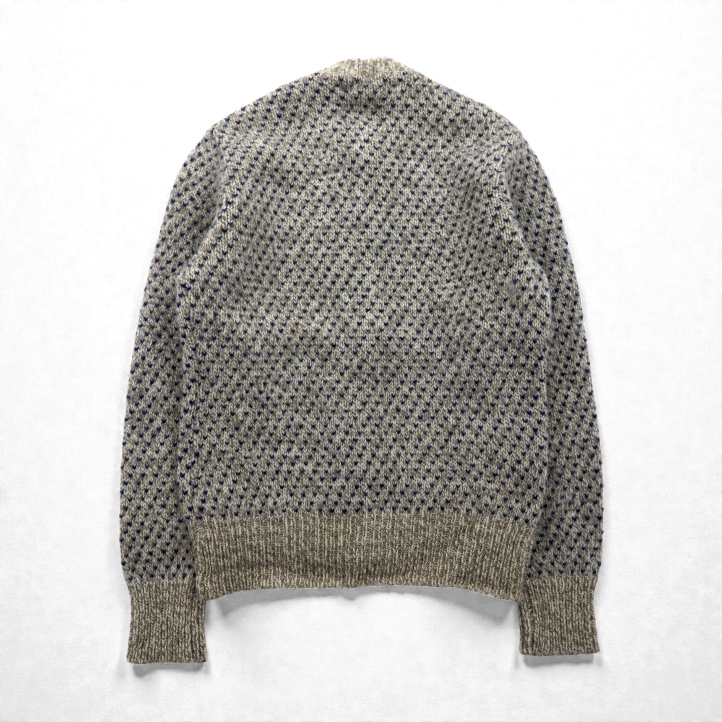 L.L.Bean 90年代 バーズアイ チロリアン ニット カーディガン M ウール コンチョボタン