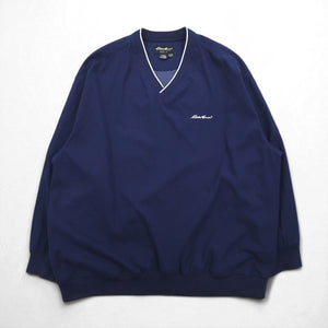 Eddie Bauer ピステ プルオーバー ナイロンジャケット L ネイビー ポリエステル 撥水 ワンポイントロゴ刺繍 サイドポケット