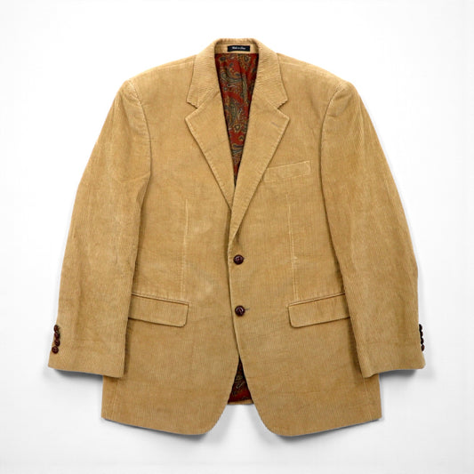 LAUREN RALPH LAUREN コーデュロイ 2B テーラードジャケット ブレザー L ベージュ くるみボタン 裏地ペイズリー柄