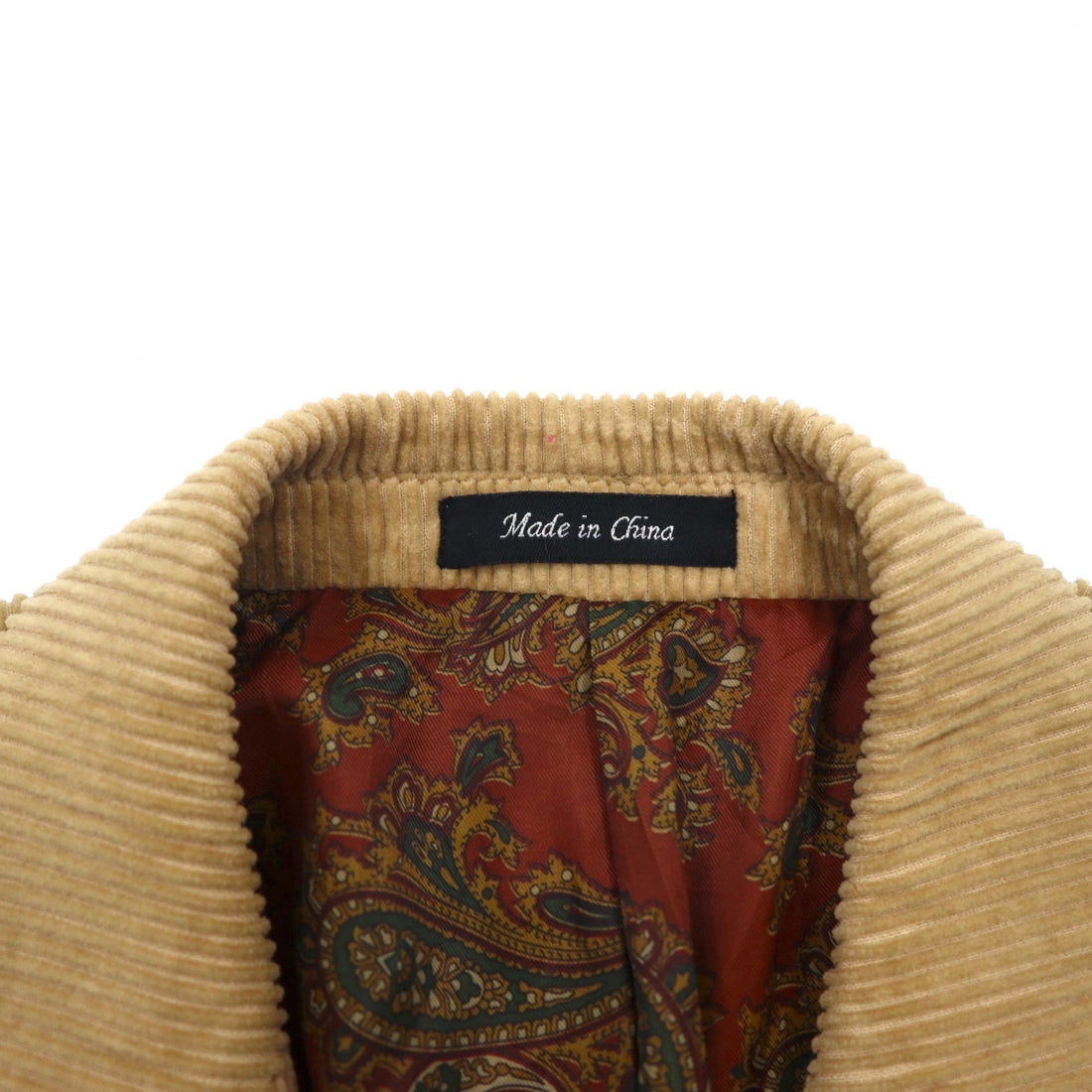 LAUREN RALPH LAUREN コーデュロイ 2B テーラードジャケット ブレザー L ベージュ くるみボタン 裏地ペイズリー柄