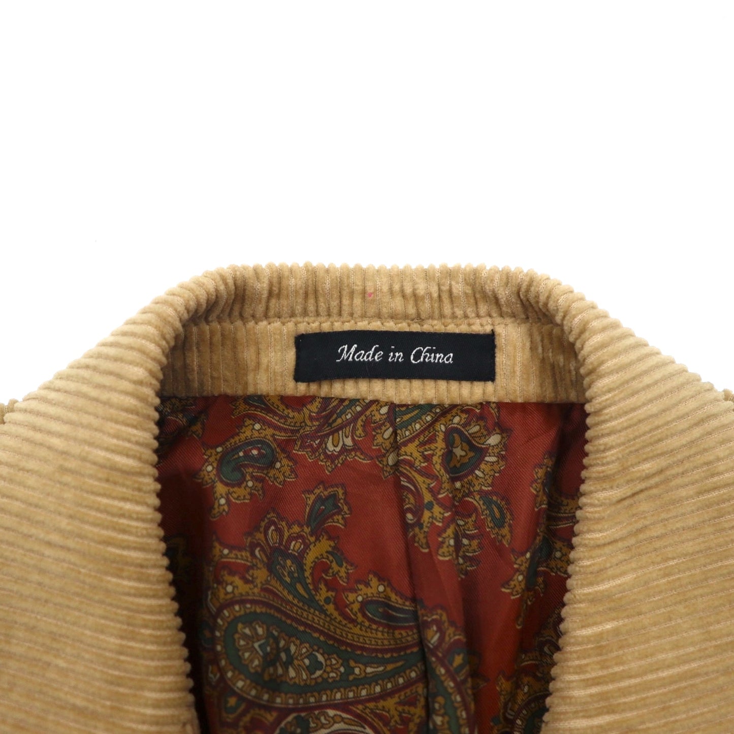 LAUREN RALPH LAUREN コーデュロイ 2B テーラードジャケット ブレザー L ベージュ くるみボタン 裏地ペイズリー柄