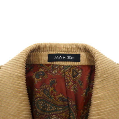 LAUREN RALPH LAUREN コーデュロイ 2B テーラードジャケット ブレザー L ベージュ くるみボタン 裏地ペイズリー柄