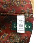 LAUREN RALPH LAUREN コーデュロイ 2B テーラードジャケット ブレザー L ベージュ くるみボタン 裏地ペイズリー柄
