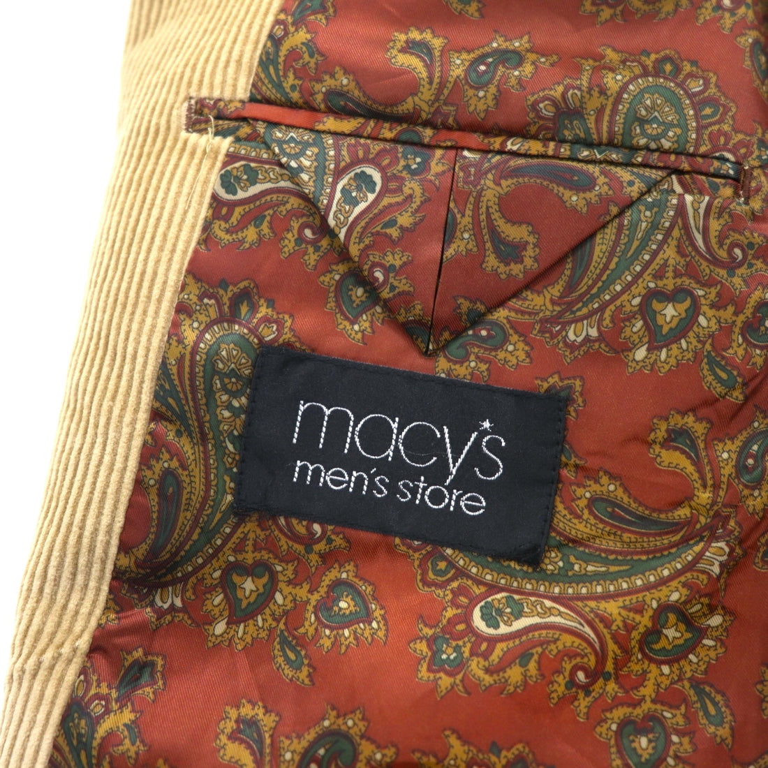 LAUREN RALPH LAUREN コーデュロイ 2B テーラードジャケット ブレザー L ベージュ くるみボタン 裏地ペイズリー柄