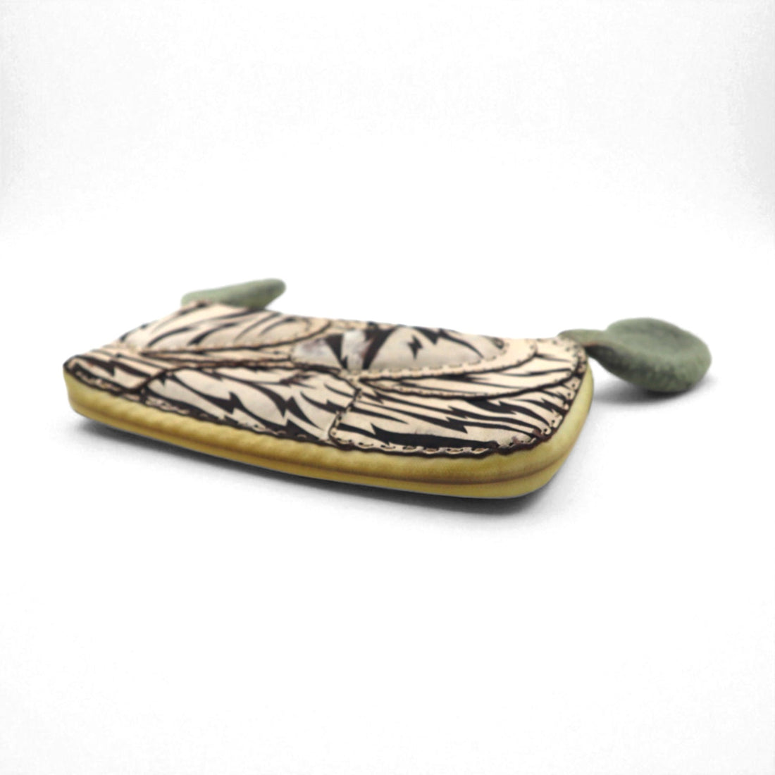 SKOLOCT x Ojaga design long wallet, round zip, all-over neon print, TSUYOSHI NAKANO