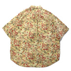 TOMMY HILFIGER 90年代 半袖 ボタンダウンシャツ XL ベージュ 花柄 リネン コットン ビッグサイズ