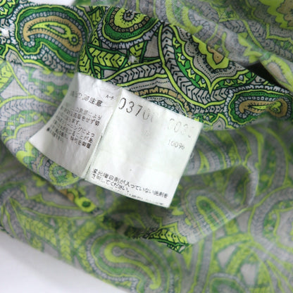 DESIGNWORKS ペイズリー柄 ドレスシャツ M グリーン 総柄 コットン 日本製