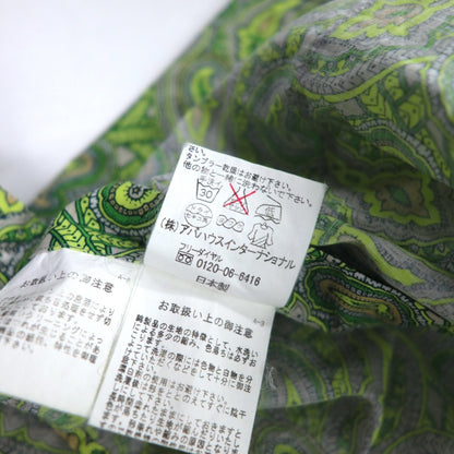 DESIGNWORKS ペイズリー柄 ドレスシャツ M グリーン 総柄 コットン 日本製