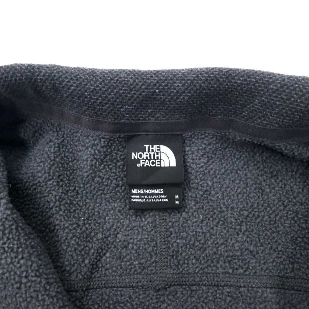 THE NORTH FACE Half Zip Fleece Jacket M Gray Polyester One Point Logo Embroidery