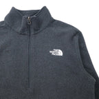THE NORTH FACE Half Zip Fleece Jacket M Gray Polyester One Point Logo Embroidery
