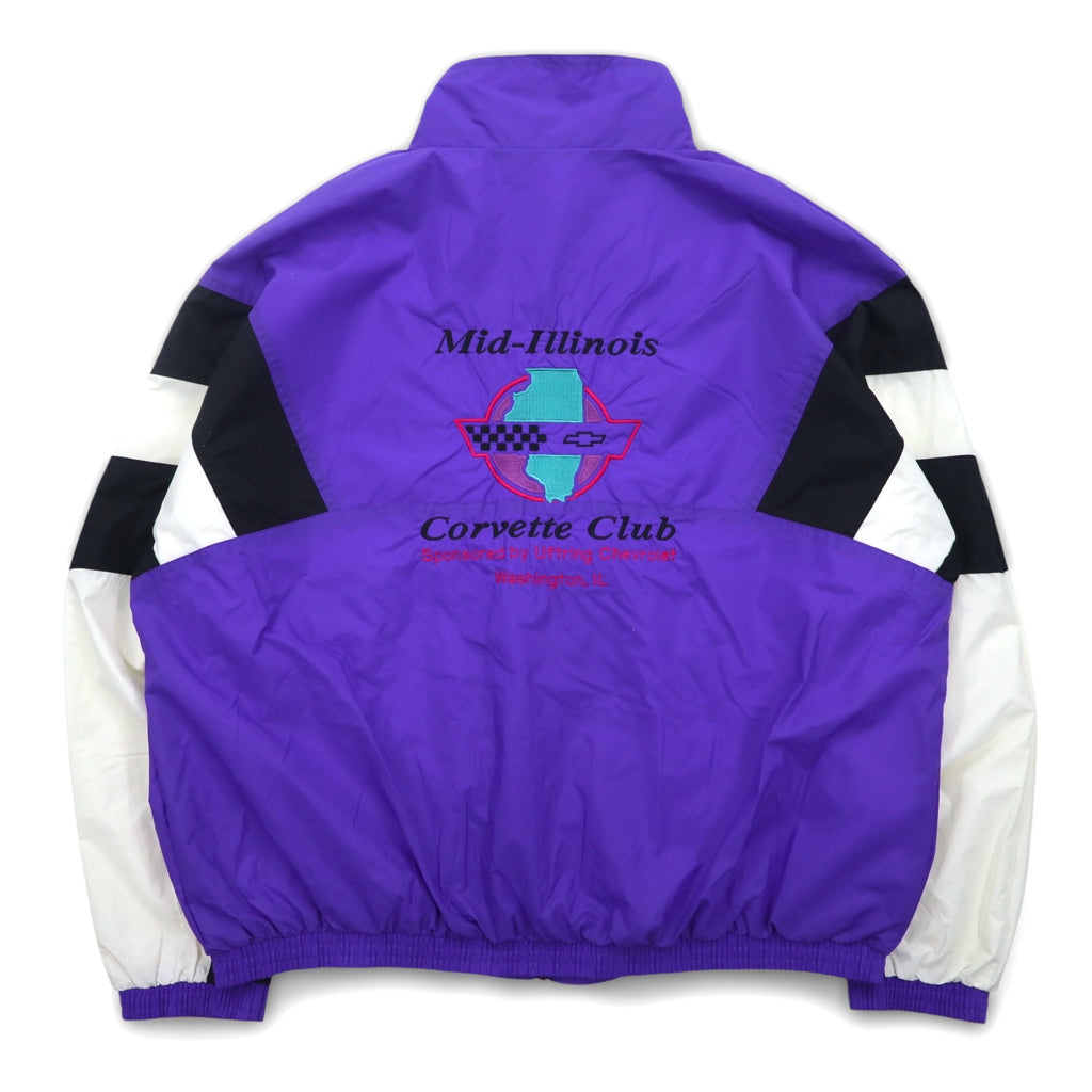 90s Holloway nylon jacket XL purple back embroidery Corvette Club Chevrolet