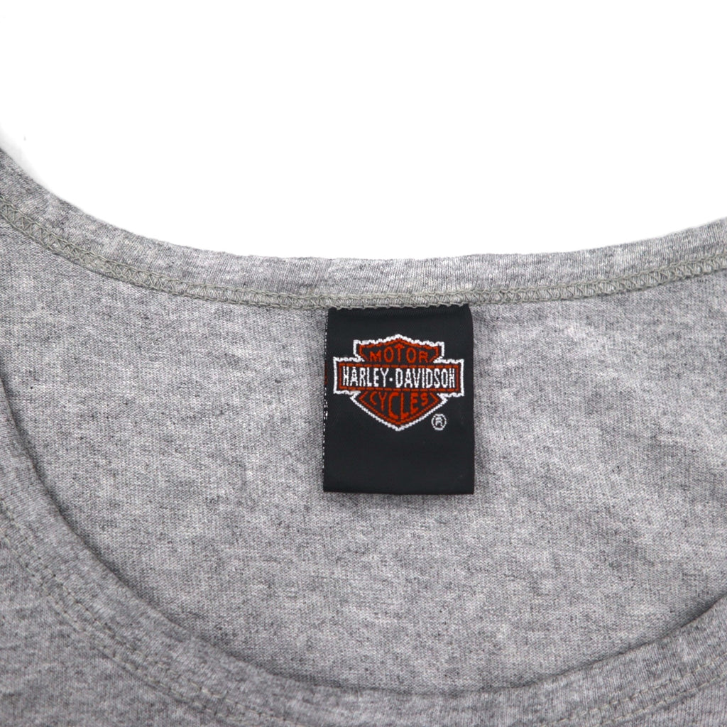 HARLEY DAVIDSON 90年代 USA製 タンクトップ L グレー コットン HONOLULU HAWAII 両面プリント