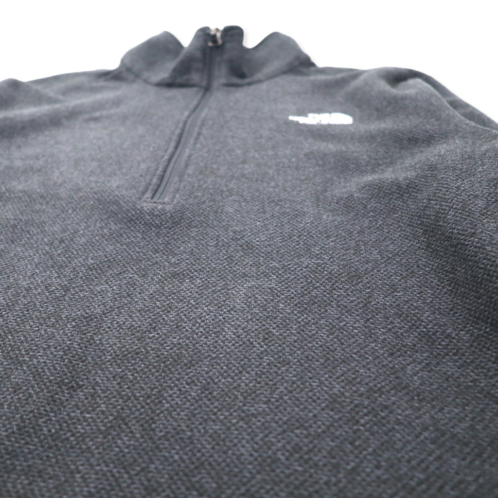 THE NORTH FACE Half Zip Fleece Jacket M Gray Polyester One Point Logo Embroidery