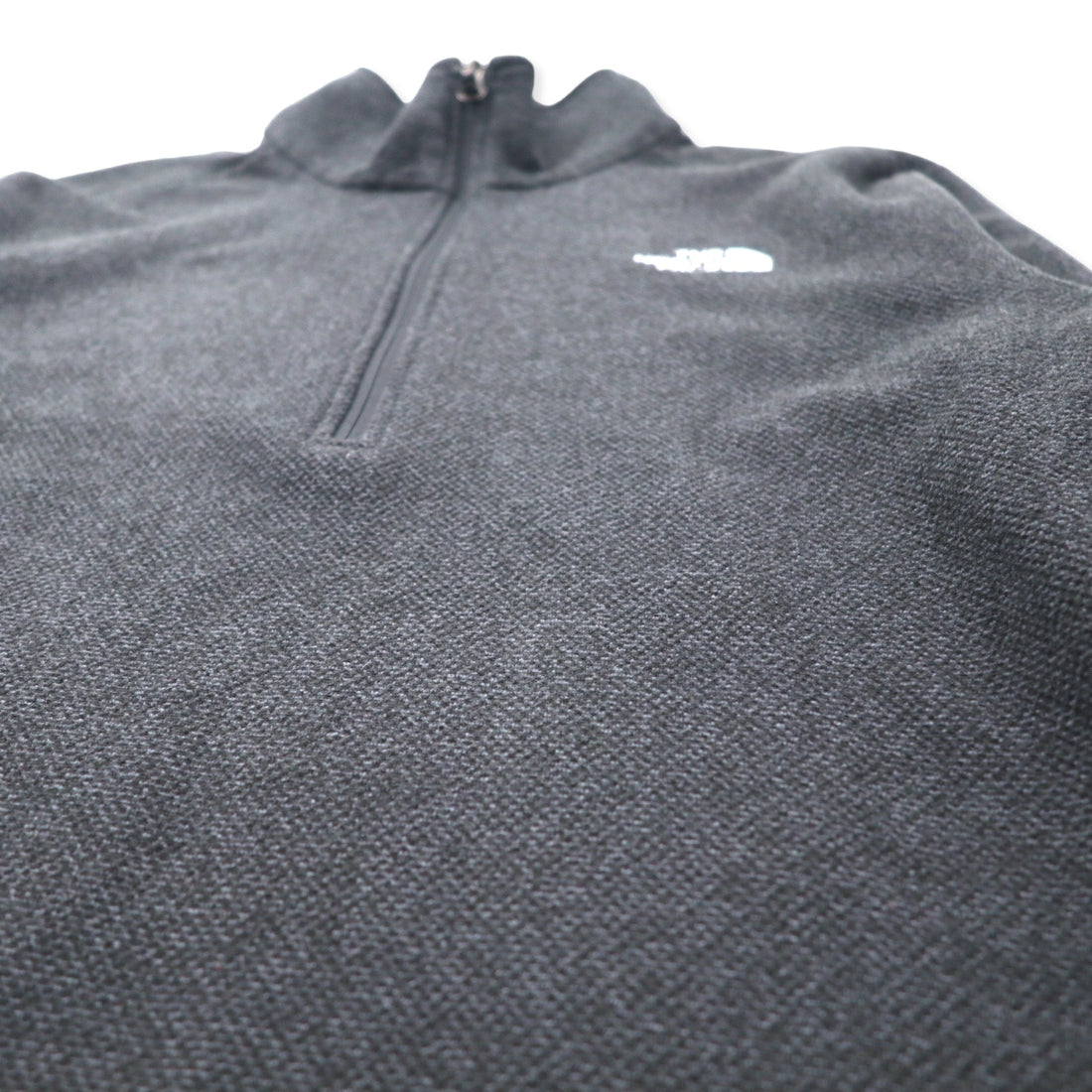 THE NORTH FACE Half Zip Fleece Jacket M Gray Polyester One Point Logo Embroidery