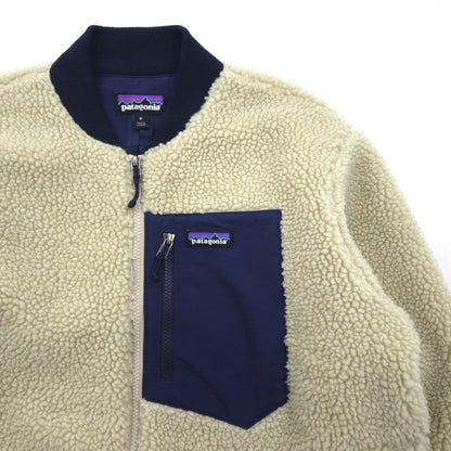 Patagonia レトロX 廃番 ボマージャケット Retro X Bomber Jkt ボア フリースジャケット M ナチュラル × ネイビー 22830