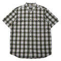 日本然リトテ-古着オンライン-carhartt リラックスフィット 半袖 ボタンダウンシャツ XL カーキ ホワイト チェック コットン ビッグサイズ-carhartt Relaxed Fit Short Sleeve Button-down Shirts XL Khaki White Checked Cotton Big Size